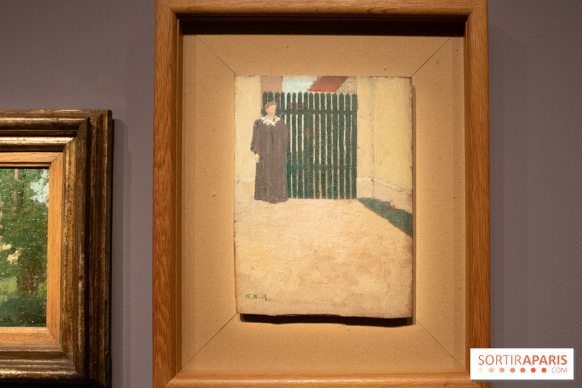 Femme devant un portail vert, Ker-Xavier Roussel, vers 1891 - exposition le Talisman de Sérusier au Musée d'Orsay