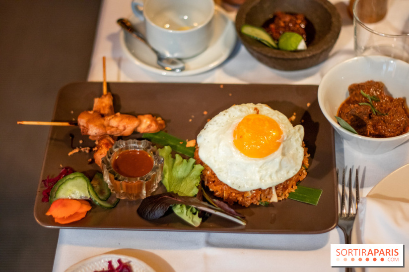 Djakarta-Bali : nasi goreng special (riz sauté à l'indonésienne et saté ayam)