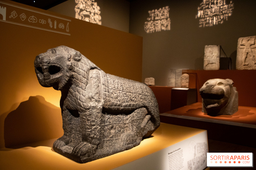 Plâtre peint, vers 800 av J.C., Kahramanmaras (Turquie) - exposition Royaumes oubliés au musée du Louvre