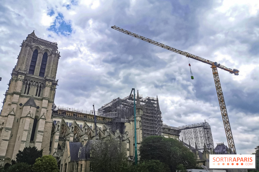 Notre Dame, démontage de l'échafaudage endommagé 