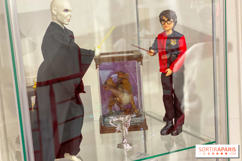 Les vitrines avec des figurines de la saga