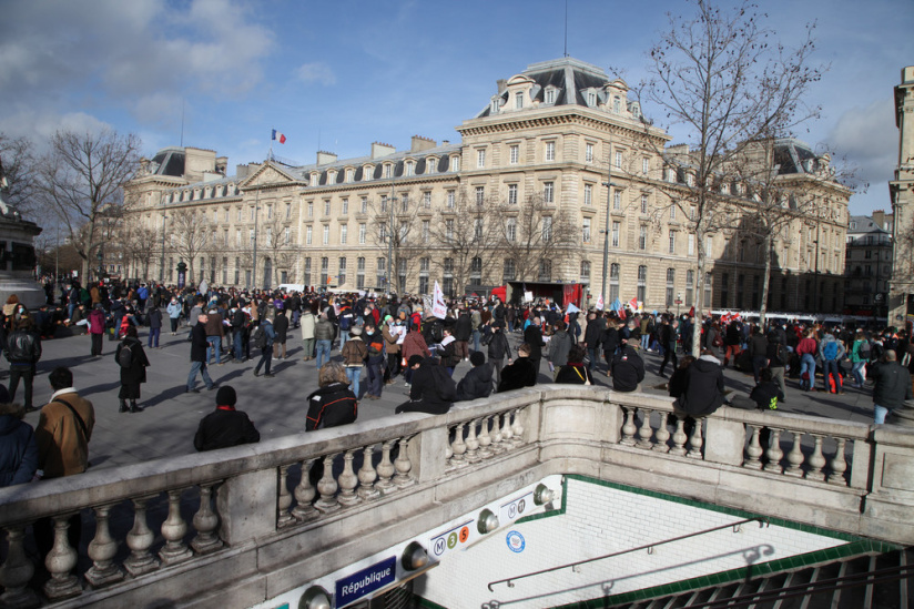 Manifestation pour les libertés à République 