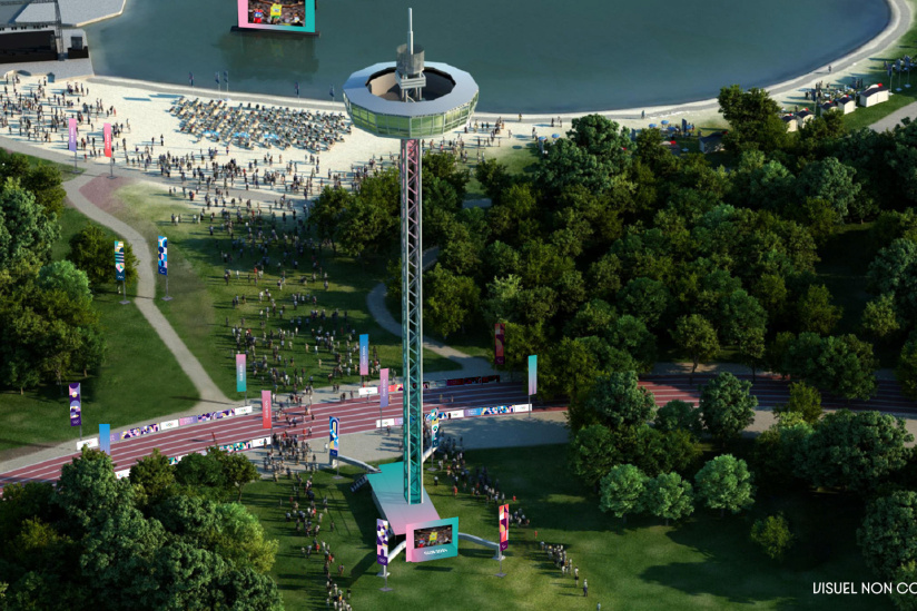 EMBARGO Paris 2024 : Parc Georges Valbon, écrans géants et terrains sportifs pendant les Jeux