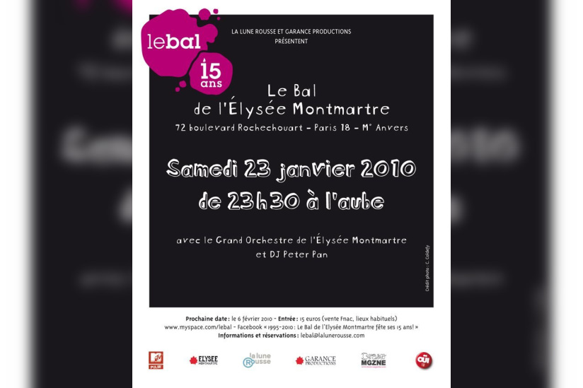 bal élysée montmartre
samedi 23 janvier