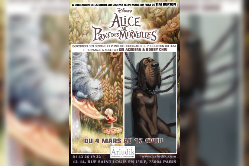 arludik alice au pays des merveilles dessins de production Tim Burton
