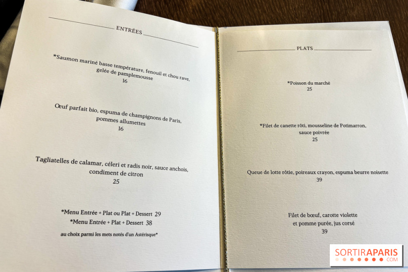 Sphère restaurant Paris 8e - carte - menu