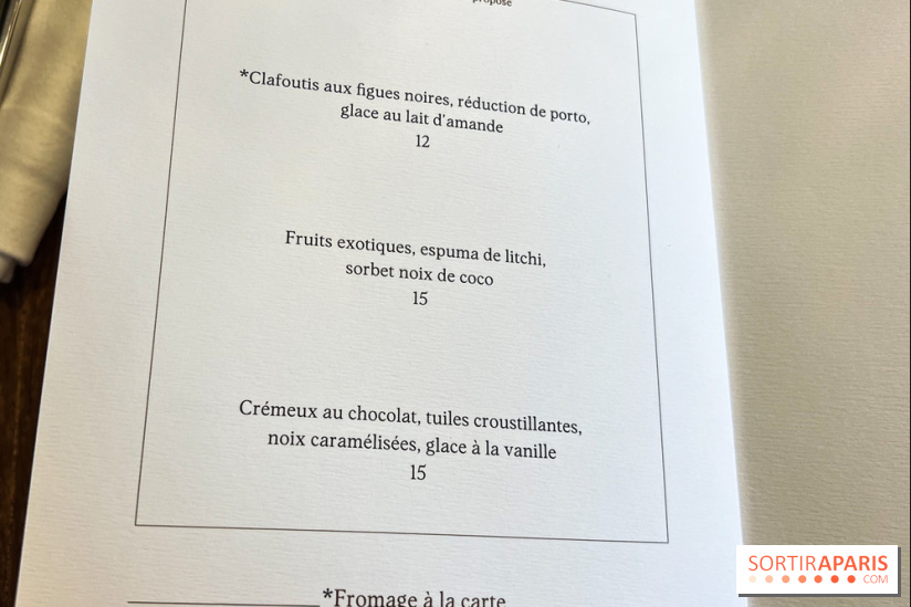 Sphère restaurant Paris 8e - carte - menu