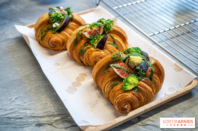 L'Éclair de Génie Café Paris - croissant salé - burrata figue
