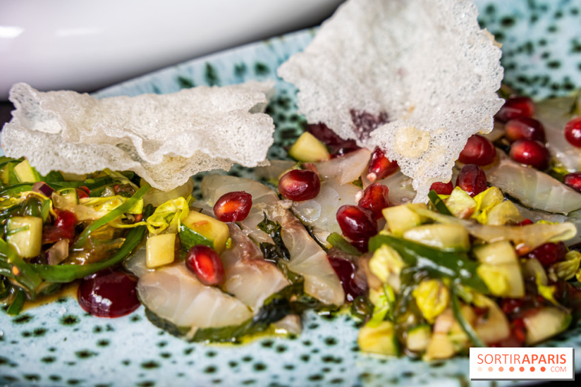 Nessia, le bistrot de chef - Paris 3e - sashimi de bar shiso vert