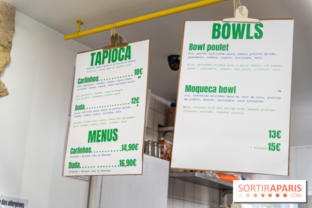 Onda, le restaurant Brésilen de tapiocas, crêpe de manioc - menu - carte