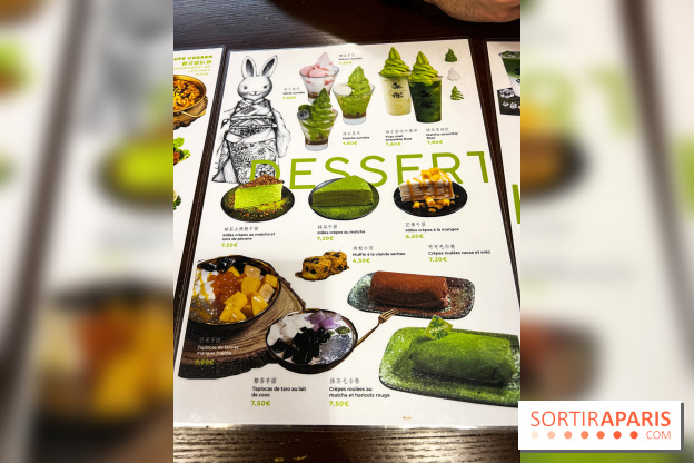 Matcha Ochaya , le café-restaurant de bubble tea de Paris - République - menu - carte