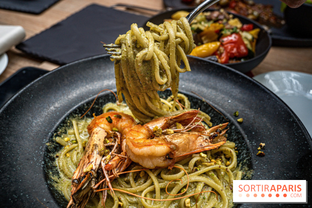 La Vela, le restaurant italien - méditerranéen de Boulogne - - pâtes - linguine - la vela - gambas