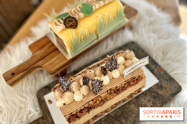 Bûches de Noël végétales des maisons Landemaine et Land&Monkeys