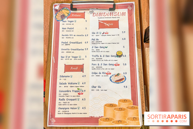 Dimdimsum Paris, le restaurant de vapeurs - menu - carte