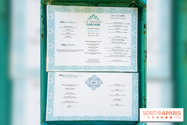 Grande Cascade restaurant 16e - Bois de Boulogne - carte - menu