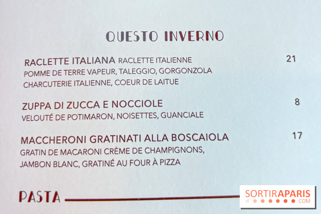 Raclette italienne chez I Grappoli à Paris - carte - menu