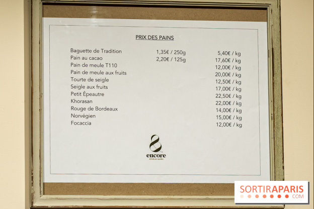 Encore -boulangerie pâtisserie d’Ophélie Barès - prix - tarifs