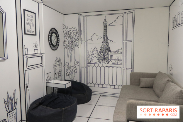 2D atelier, le salon de thé en noir et blanc