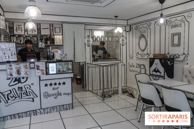 2D atelier, le salon de thé en noir et blanc