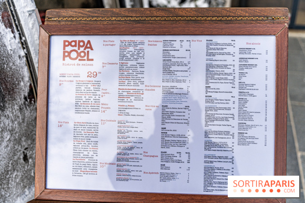 Papa Pool, le restaurant d'Arnaud Delvenne et Stéphane Rotenberg à Clamart - menu - carte