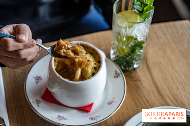 Papa Pool, le restaurant d'Arnaud Delvenne et Stéphane Rotenberg à Clamart -  soupe à l'oignon