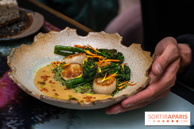 Rivages restaurant du Scribe par Martin Simolka -  saint-jacques de normandie - brocolettis - riz camargue