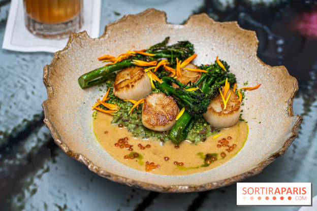 Rivages restaurant du Scribe par Martin Simolka -  saint-jacques de normandie - brocolettis - riz camargue