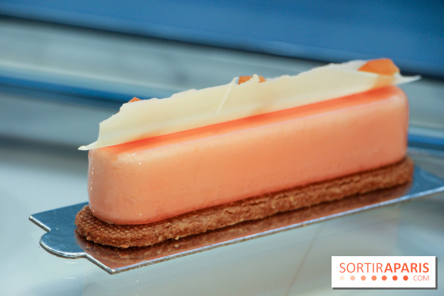 Butterfly Pâtisserie de Matthieu Carlin à l'Hôtel de Crillon - Finger Mousse de Fromage blanc et cœur de Pamplemousse rose