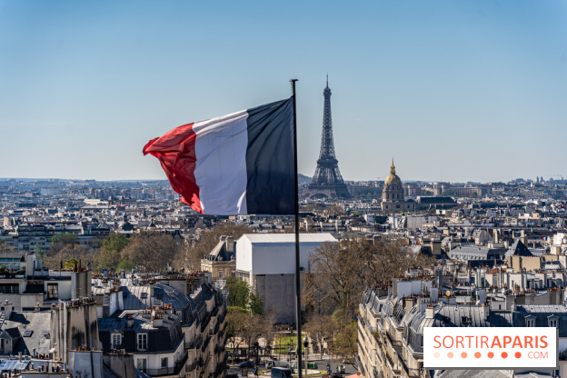 Le panorama du Panthéon - l'une des plus belles vues de Paris à 360° - vue paris - Tour Eiffel - drapeau