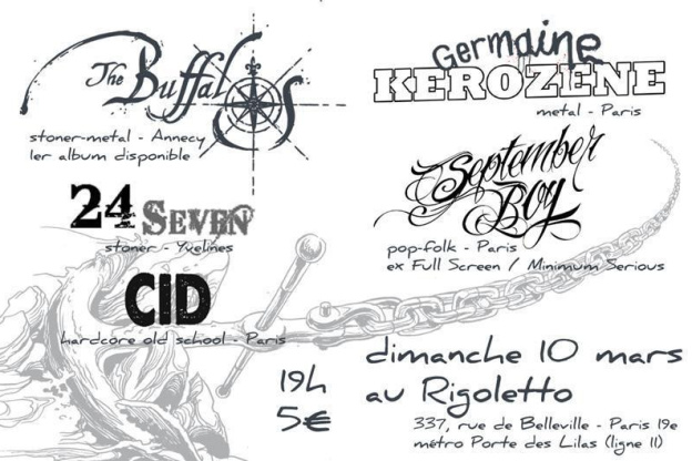 The Buffalos + Germaine Kerozene + September Boy + 24 Seven + CID