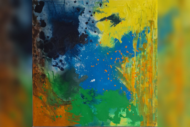 Jacqueline Poitevin vous invite dans son univers à travers  - Voyage interplanétaire 100x100 2022