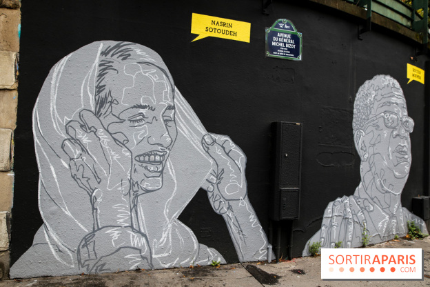 Mur des droits humains à Paris, nos photos