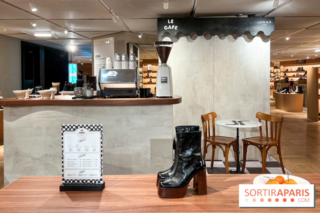 Café Jonak et collections chaussures marrons - Galeries Lafayette Haussmann