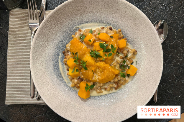 Ma Dame, le restaurant de l'hôtel Marignan Champs-Elysées - Risotto fregola sarda butternut