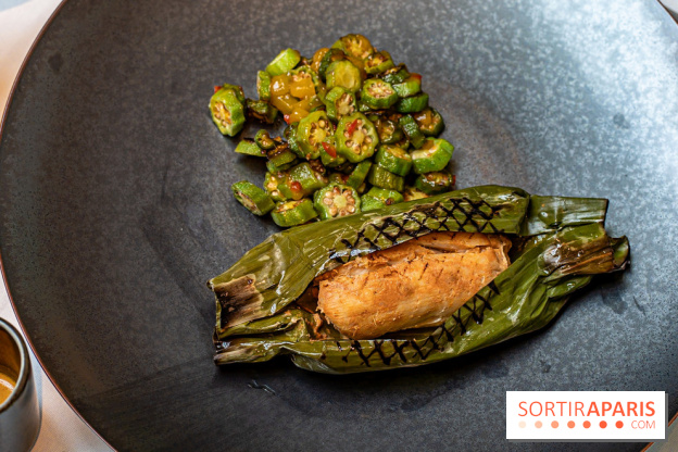 La Bauhinia par Quentin Testart au Shangri La Paris -  le bar de ligne en papillote