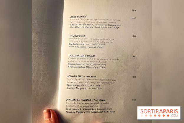 Céleste, le bar éphémère du Cheval Blanc Paris en plein ciel de Paris - carte - menu