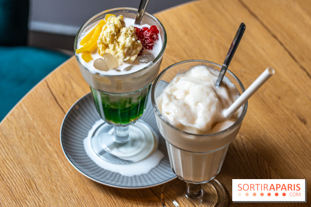 Bêp Việt, le restaurant vietnamien végétarien du 13e, les photos -  dessert 7 couleurs - milkshake