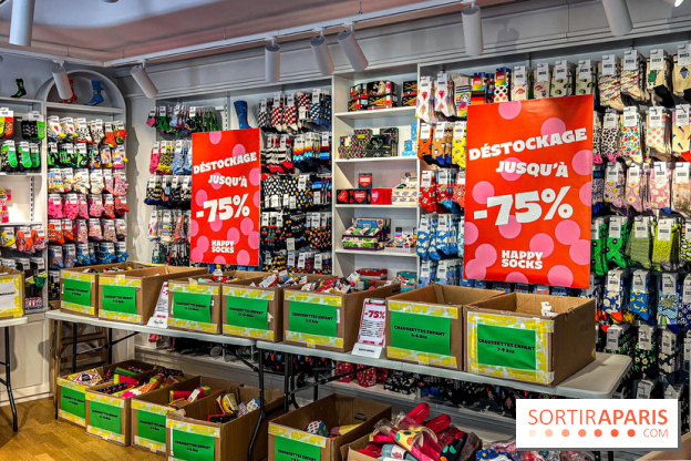 Destockage de chaussettes Happy Socks, adultes et enfants, à Paris