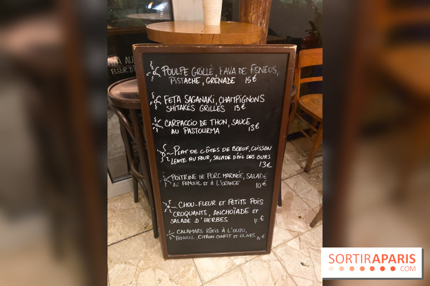 Menu des plats (dépend des saisons)