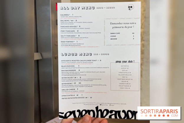 Seven Heaven, le coffee shop dog's friendly et kid's friendly de Paris 11e - - carte - menu