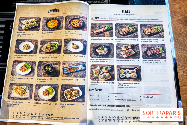 Hwaro Grill, le barbecue Coréen Paris 15e - carte - menu