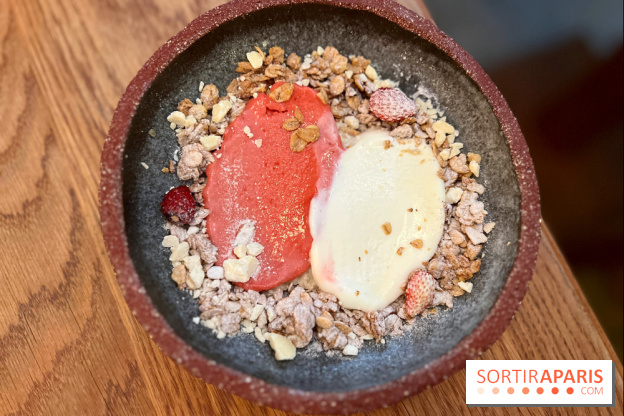 ChoCho - Dessert sorbet fraise, glace fior di latte