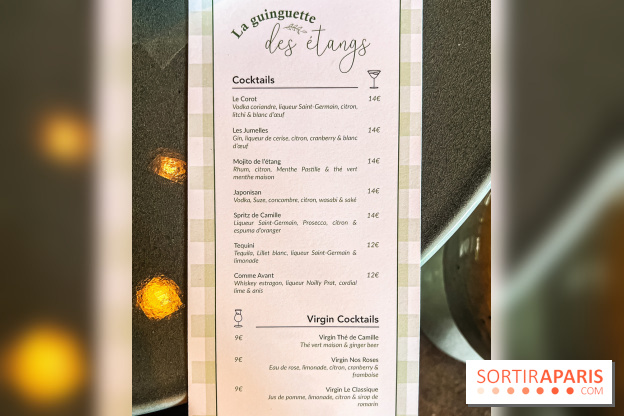 Guinguette des Étangs de Corot, la terrasse festive au bord de l'eau dans les Hauts-de-Seine - menu - carte