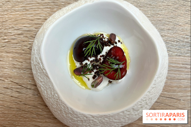 ERH - Burrata, cerise, moutarde torréfiée