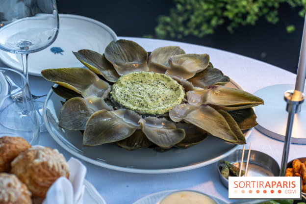 La terrasse dans un jardin avec vue Tour Eiffel du Marguerite 1606 au Domaine de la Reine Margot -  A7C1345