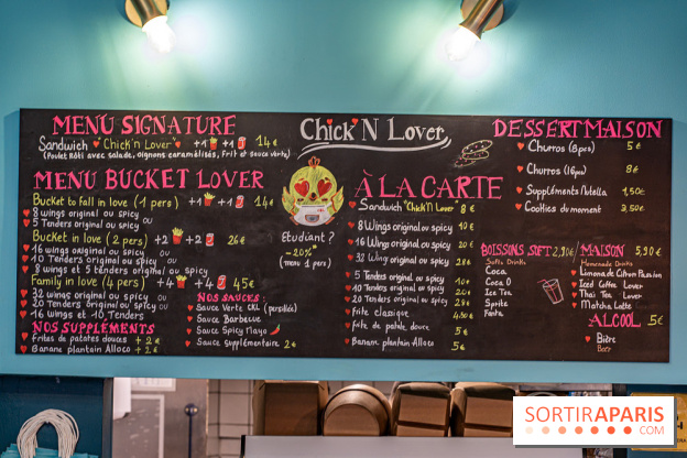 Chick’n Lover, le resto de poulet frit maison Paris 9e -  menu - carte