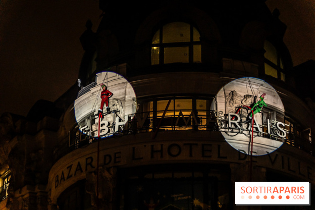 Inauguration des vitrines et décorations de Noël du BHV Marais 2024 avec Léna Mahfouf, Adriana Karembeu et Marc Lavoine -  A7C5930