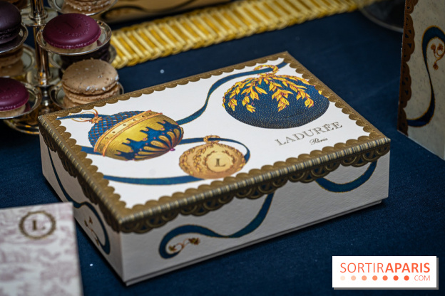 La bûche coffrets de Noël en trompe l'œil de Ladurée 2024 par Julien Alvarez et les créations de fête -  A7C2326