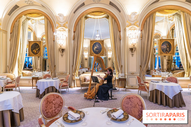 Le tea time Impérial de Noël du Ritz Paris, l'expérience exceptionnelle - les photos -  salon Marie-Louise - harpe