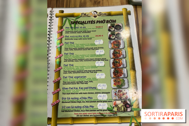 Pho Bom, le restaurant vietnamien, temple du pho et des nouilles Paris 13e - carte - menu - tarifs - prix